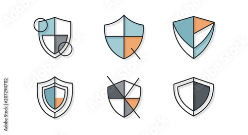 Digital Security Shields: Protection, Privacy, and Data Safety Icons
