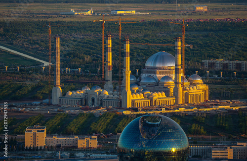 The Central Mosque of Astana is a congregational mosque in Astana and the largest mosque by capacity in Kazakhstan and Central Asia. 4 July , 2021.