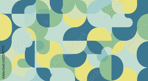 Abstract Geometric Pattern, Retro Color Palette, Mid Century Modern Design