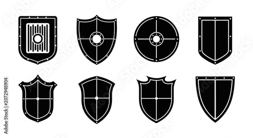 Medieval Shields Set - Vector Icons