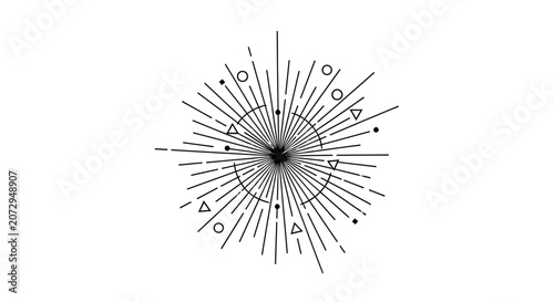 Geometric Burst Star Symbol Isolated on White Background