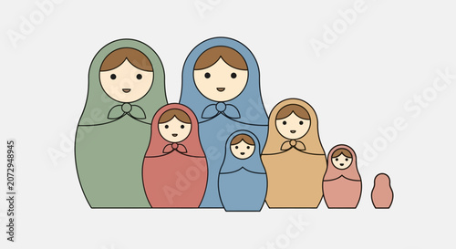 Russian Nesting Dolls Family