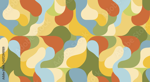 Abstract organic shapes seamless pattern, earthy tones