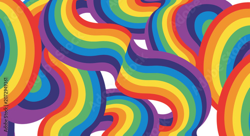 Vibrant Rainbow Swirls Background