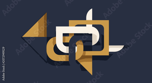 Abstract Geometric Shapes, Art Deco Design, Modern Sculpture, Minimalist