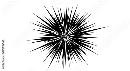 Abstract Starburst Black Explosion on White Background