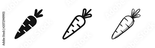 Fotografía Fresh organic carrot vegetable icon set, healthy nutrition