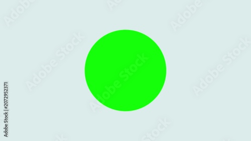 Green Dot Scaling Up and Expanding on White Background