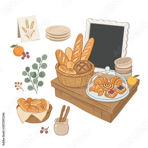 Assortment of freshly baked bread variety.
