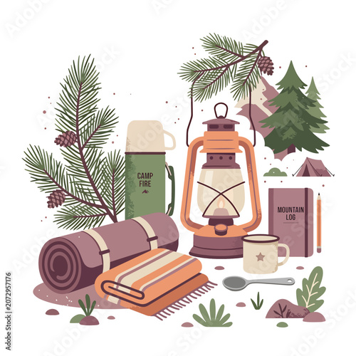 Camping gear and outdoor recreation items.