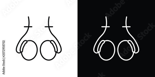 Cuadro en lienzo Vasectomy icon outline stroke in black.