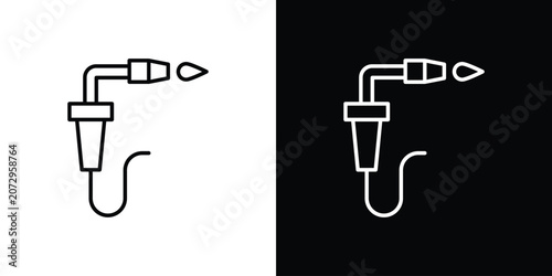 Canvastavla Welding icon outline stroke in black.