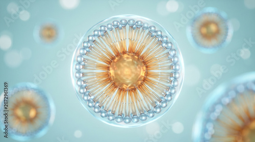 Micelle Self Assembly Macro Showing Water Loving Outer Molecular Shell
