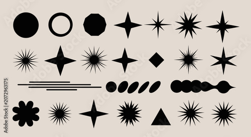 Abstract Geometric Shapes Collection: Stars, Circles, Triangles & More