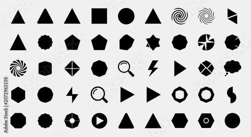 Icon Set: Geometric Shapes, Symbols, and Abstract Elements