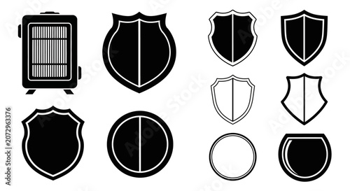 Shield Icons Collection: Emblems, Badges, Security, Protection, and Design Elements