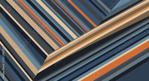 Abstract Geometric Stripes Background, Retro Color Palette, Modern Design