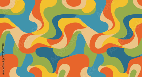 Retro Swirl Pattern - Psychedelic Abstract Background