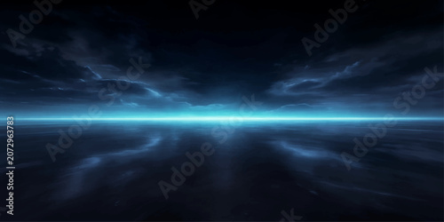 Tableau sur toile Blue Sky with Clouds and Sunlight Over Nature Landscape Weather Background with