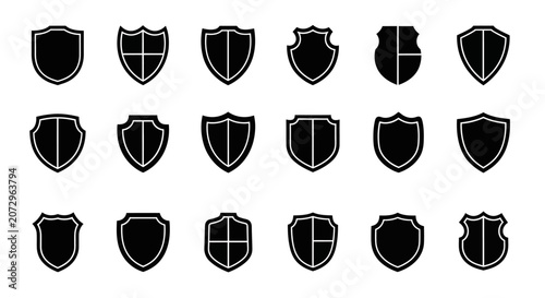 Shield Icons Vector Set - Security, Protection, Safety Symbols