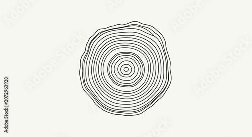 Tree Ring Cross-section Outline Vector Graphic