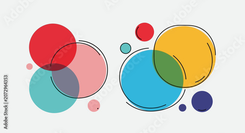 Colorful Circles Abstract Art Background - Geometric Design