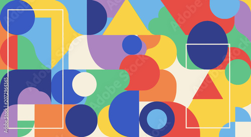 Colorful Geometric Shapes Abstract Background Pattern, Modern Design