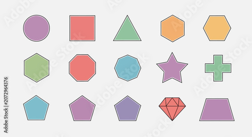 Colorful geometric shapes background, abstract art, design elements