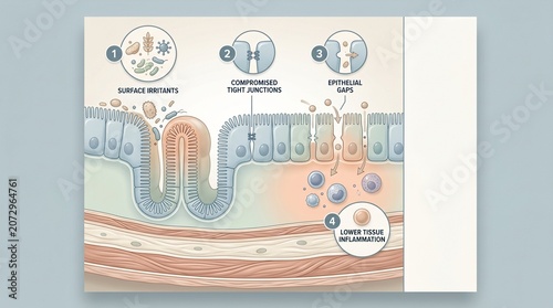 Patient Education Leaky Gut Poster Cross Section With Clear Callouts