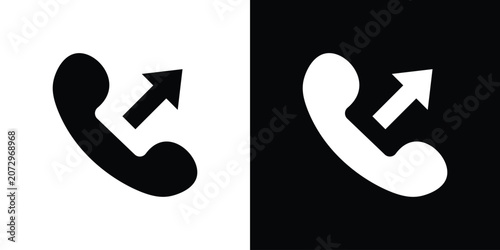 Fotografía Call outgoing icon flat design concept in black