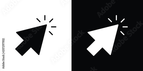 Cursor icon flat design concept in black