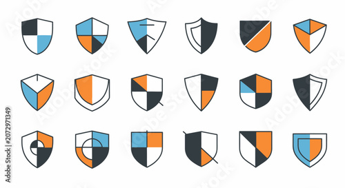 Shield Icons Set - Security, Protection, Safety, Design Elements