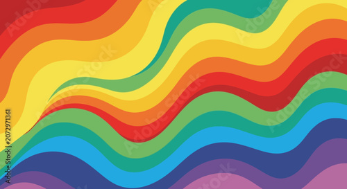 Vibrant Rainbow Waves Background - Abstract Spectrum Flow