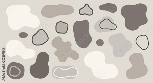 Abstract Organic Shapes in Neutral Tones - Modern Design Elements