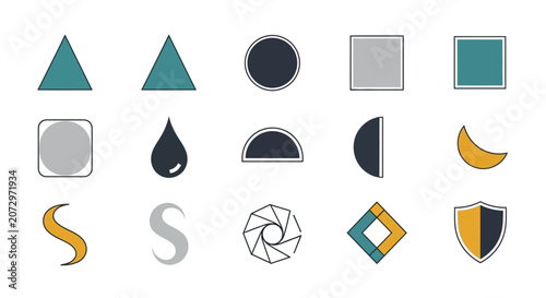 Collection of Geometric Shapes and Icons - Modern Vector Graphics