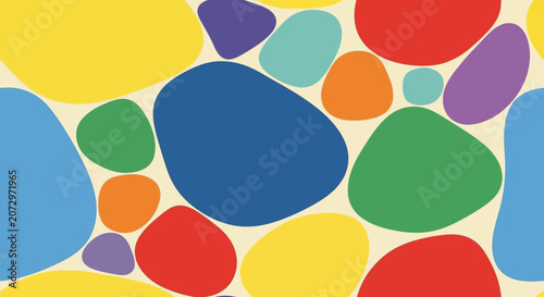 Colorful Organic Shapes Pattern, Abstract Background, Vibrant Colors