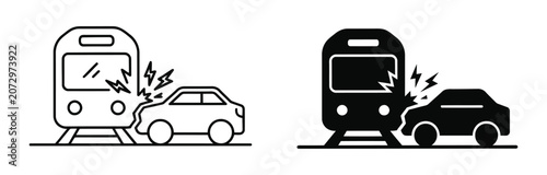 Принти на полотні Train hit car