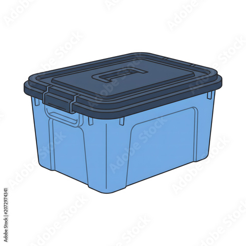 Blue Plastic Storage Bin with Secure Lid for Home Organization and Efficient Household Utility Sorting