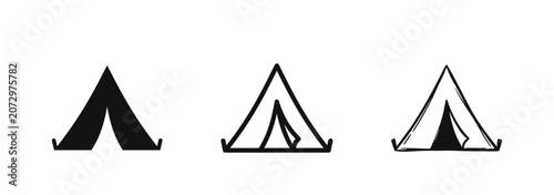 Foto Camping Tent Icons for Outdoor Activity