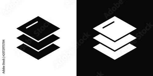 Layers icon flat design concept in black