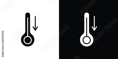Konstfotografi Low Temperature icon flat design concept in black