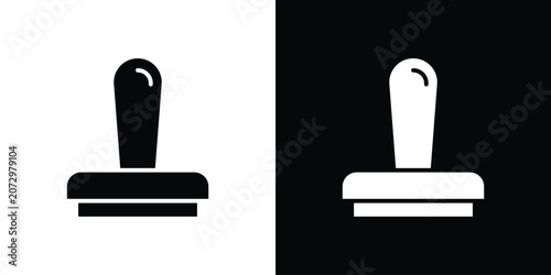 Fotografie Stamp icon flat design concept in black