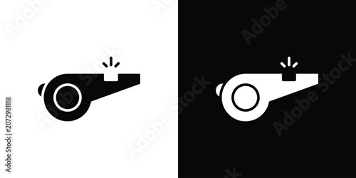 Fotografía Whistle icon flat design concept in black