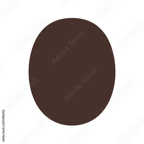 Single Brown Coffee Bean Isolated on White Background, Macro View