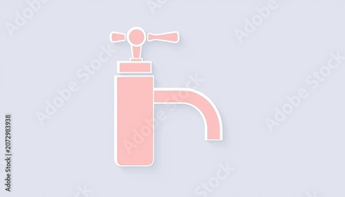 Simple vector icon of a water faucet, showing handle and spout,  restroom,  supply
