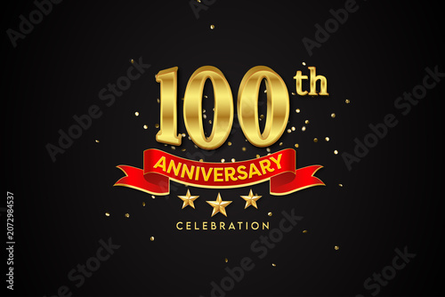 Bild auf Leinwand 100th Anniversary Luxury Golden Emblem for Centenary Ceremony Event