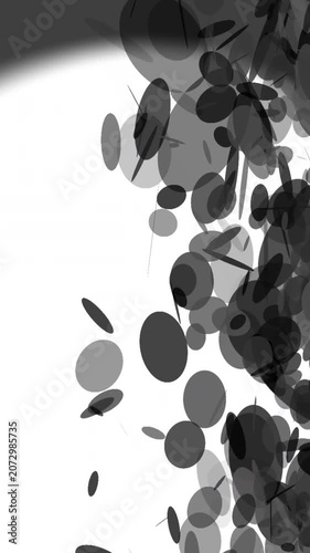 Abstract white background with black rotating circles