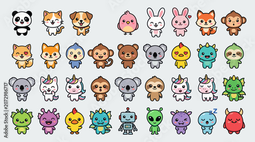 Photography Cute cartoon animal character collection