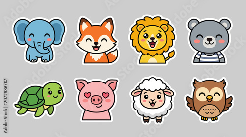 Cute cartoon animal illustrations collection