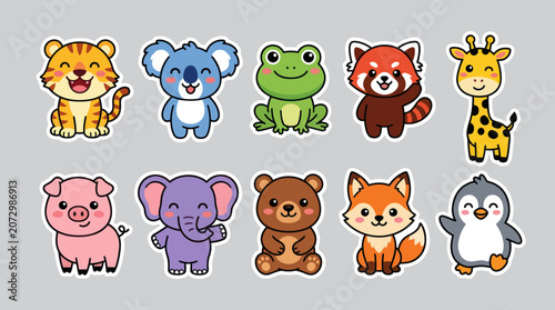 Photography Cute cartoon animal characters collection